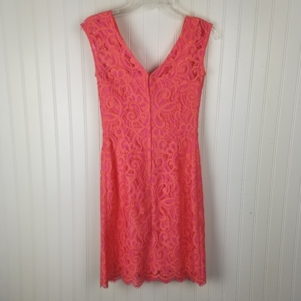 Lilly Pulitzer Mini Dress Sleeveless Rosaline Ginger About Face Two Tone Lace - Picture 3 of 13